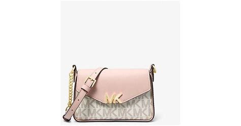 michael kors small vanilla crossbody|Sylvia Small Signature Logo Crossbody Bag .